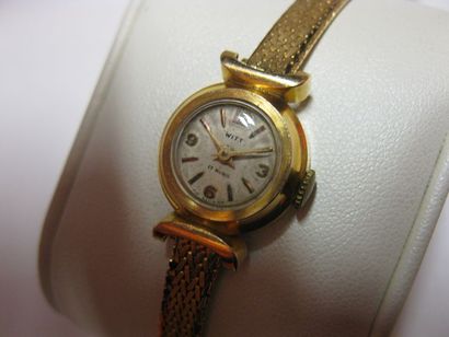 Montre de dame en or jaune 750 millièmes,...