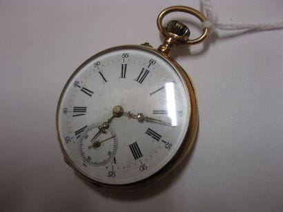 Montre de poche en or jaune 750 millièmes,...