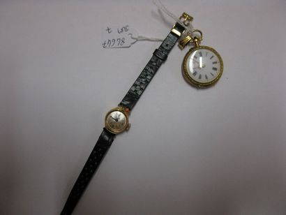 Montre pendentif en or rose 750 millièmes,...