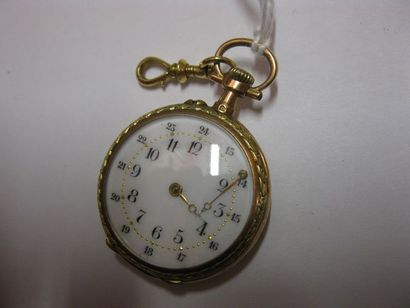 Montre de col en or jaune 750 millièmes,...