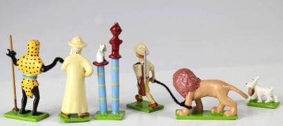 TINTIN - Tintin au Congo. Coffret 6 figurines...