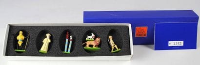 TINTIN - Tintin au Congo. Coffret 6 figurines...
