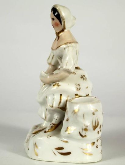 Encrier en porcelaine blanche 