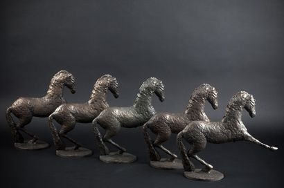 MANOLI Pierre, 1927-2001 Chevaux saluant...
