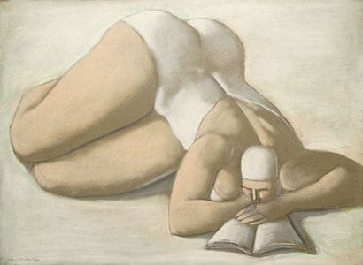 OTERO Mariano, né en 1942 Baigneuse pastel...