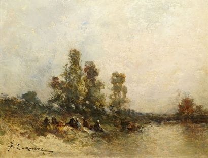 KARNEC Jean-Étienne, 1865-1934 Lavandières...