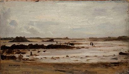 FEYEN Eugène, 1815-1908 Marée basse huile...