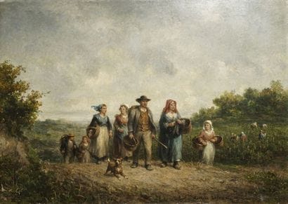 LELEUX Adolphe, 1812-1891 Scènes de vendanges,...