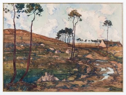 GUÉRIN Ernest, 1887-1952 Landes aux pins...
