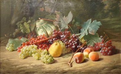 MARIS Emmanuel, XIXe siècle Raisins, pêches...