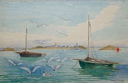 DUBREUIL Pierre, 1891-1970 Bateaux au mouillage,...