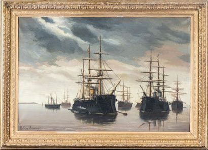 RUMINY Heloïse (XIXe siècle) Escadre au mouillage...