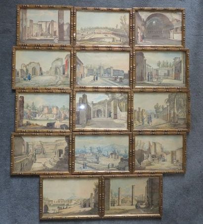 Vues de Pompéï Suite de quatorze estampes...