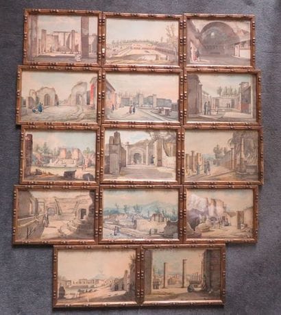 Vues de Pompéï Suite de quatorze estampes...