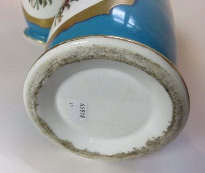 Paire de vases balustre en porcelaine polychrome...