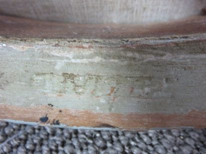 Rare fauteuil en bois laqué gris en hêtre...