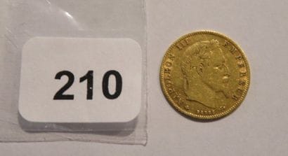 Monnaie or - 5 Francs Napoléon III, tête...
