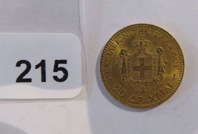Monnaie or - Grèce - 20 Drachmes George I...