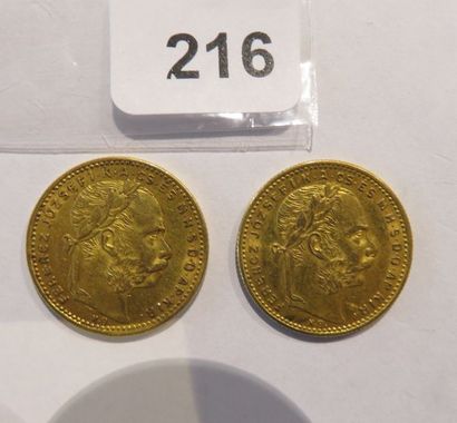 Monnaies or - Hongrie - Lot de 2 x 8 Forint...