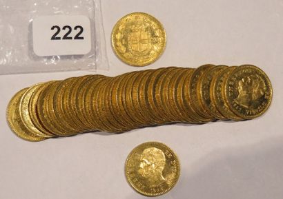 Monnaies or - Italie - Lot de 30 x 20 Lire...