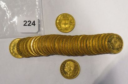 Monnaies or - Italie - Lot de 36 x 20 Lire...