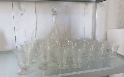 BACCARAT Service de verres sur piédouche...