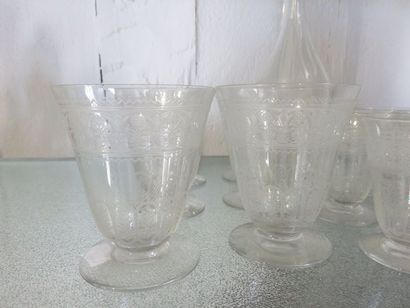 BACCARAT Service de verres sur piédouche...