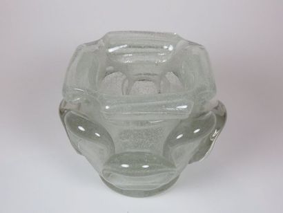 Attribué à SCHNEIDER Vase en verre bullé...