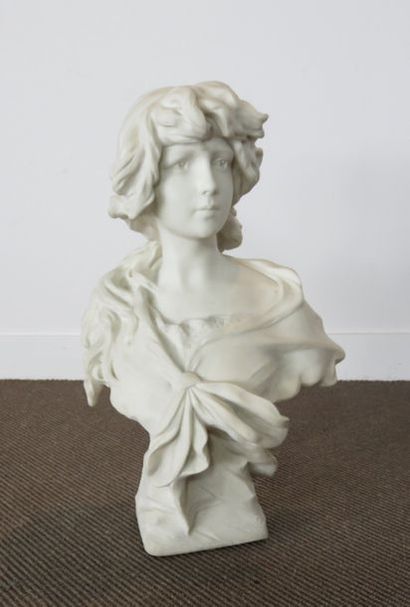 D'après MORIN Buste de jeune femme au foulard...