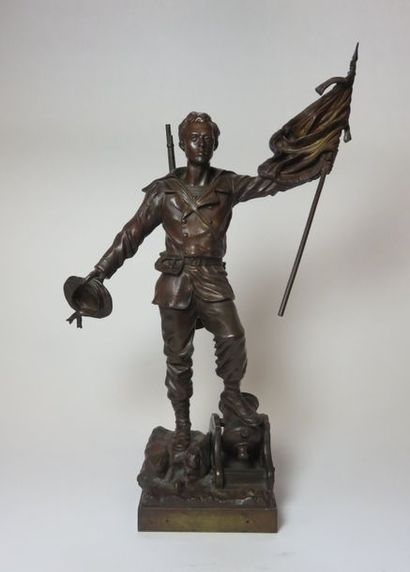 GUEYTON, XIXe siècle Soldat vainqueur Bronze...