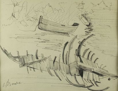 Eliane BONABEL, 1920-2000 Deux Encres formant...