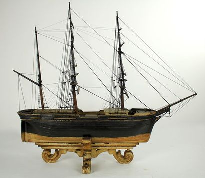 Ex-voto. Maquette d'un trois-mâts barque...
