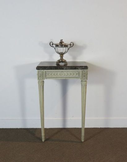 Petite console rectangulaire en bois relaqué...