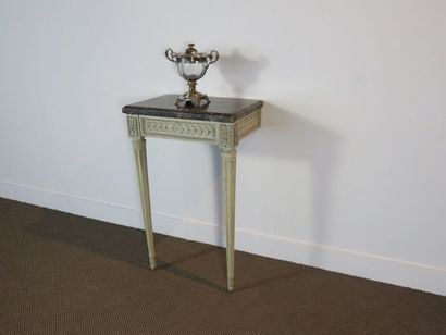 Petite console rectangulaire en bois relaqué...