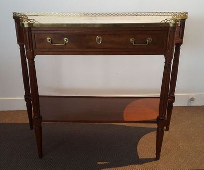 Belle console en acajou et placage d'acajou....