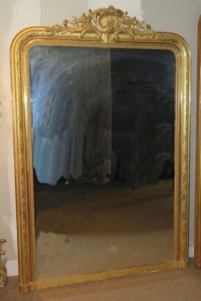 Miroir de cheminée rectangulaire à encadrement...