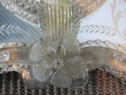 Petit miroir en verre de Venise à parecloses...