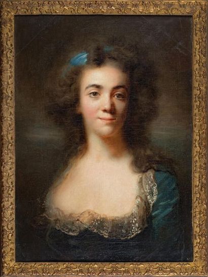 École française vers 1780 Portrait de femme...