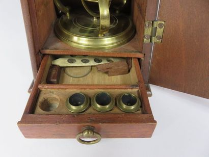 Microscope en bronze. Signé Dollond, London...