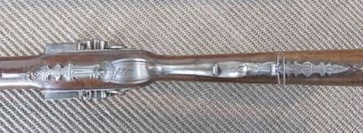 Fusil de chasse à silex, deux coups. Canons...