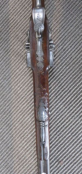 Fusil de chasse à silex, deux coups. Canons...