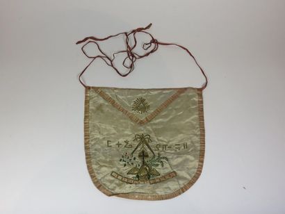 Tablier de Chevalier Rose-Croix en soie,...