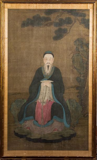 CHINE - XVIIIe siècle Grande peinture sur...