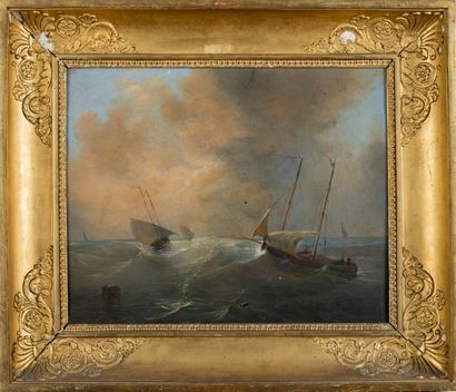 École française vers 1830 Navires dans la...