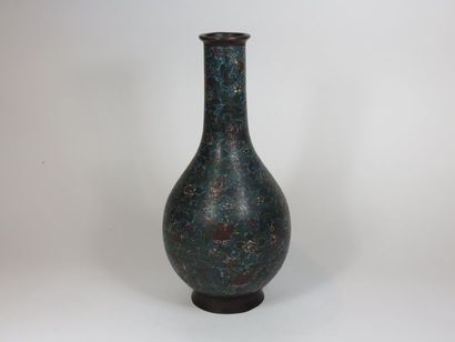 JAPON - Vers 1900 Vase balustre en métal...