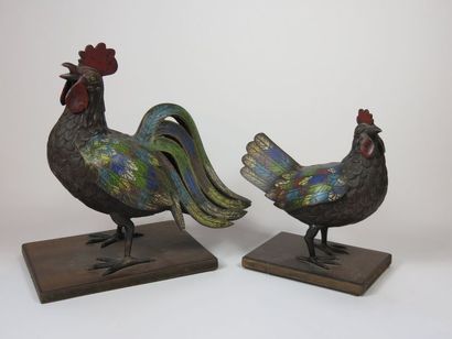 JAPON - Epoque MEIJI (1868-1912) Couple de...