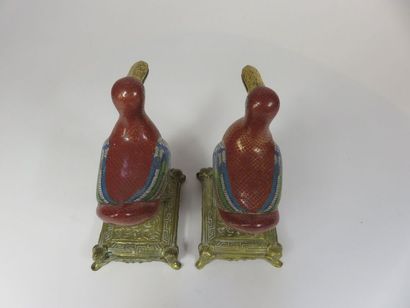 CHINE - Fin du XIXe siècle Paire de canards...