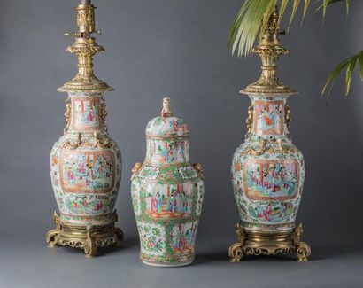 CHINE, Canton - XIXe siècle Paire d'importants...