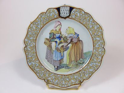 PORQUIER BEAU Assiette à bord polylobé en...
