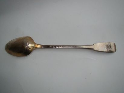 Cuiller à ragoût en argent. Modèle uniplat,...